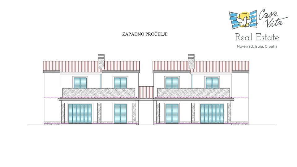 Dvojna kuća sa bazenom u izgradnj, 5km od centra grada Poreča!