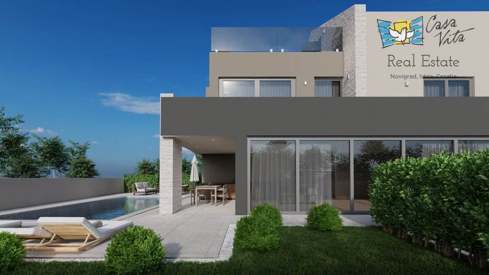 Modern semi-detached villa 500m from the sea - under construction!