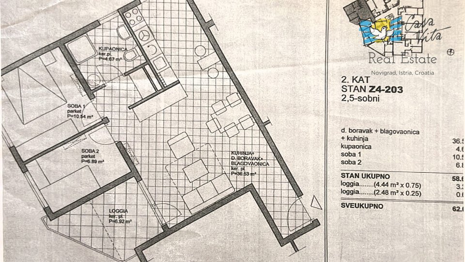 Wohnung in Novigrad in der Nähe der Stadt und des Meeres