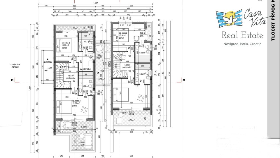 Novigrad - Haus im Bau 800 m vom Meer entfernt!